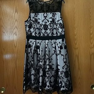 Roz&Ali Lace Cocktail Dress with light pink lining